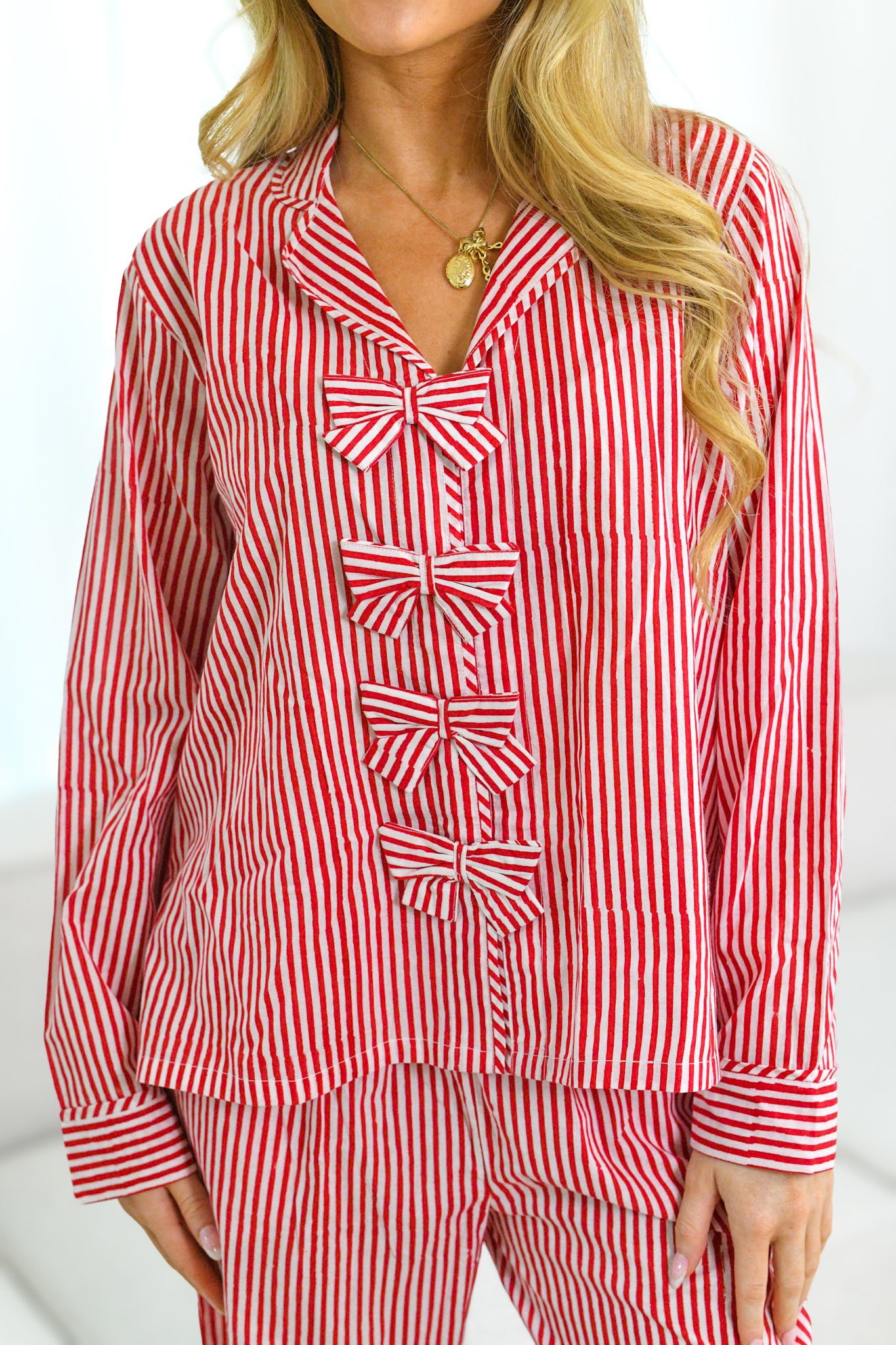 Ruthie Pajama Set - Red Striped