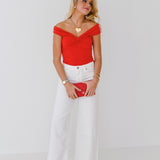 Sarah Wide Leg Jeans-White