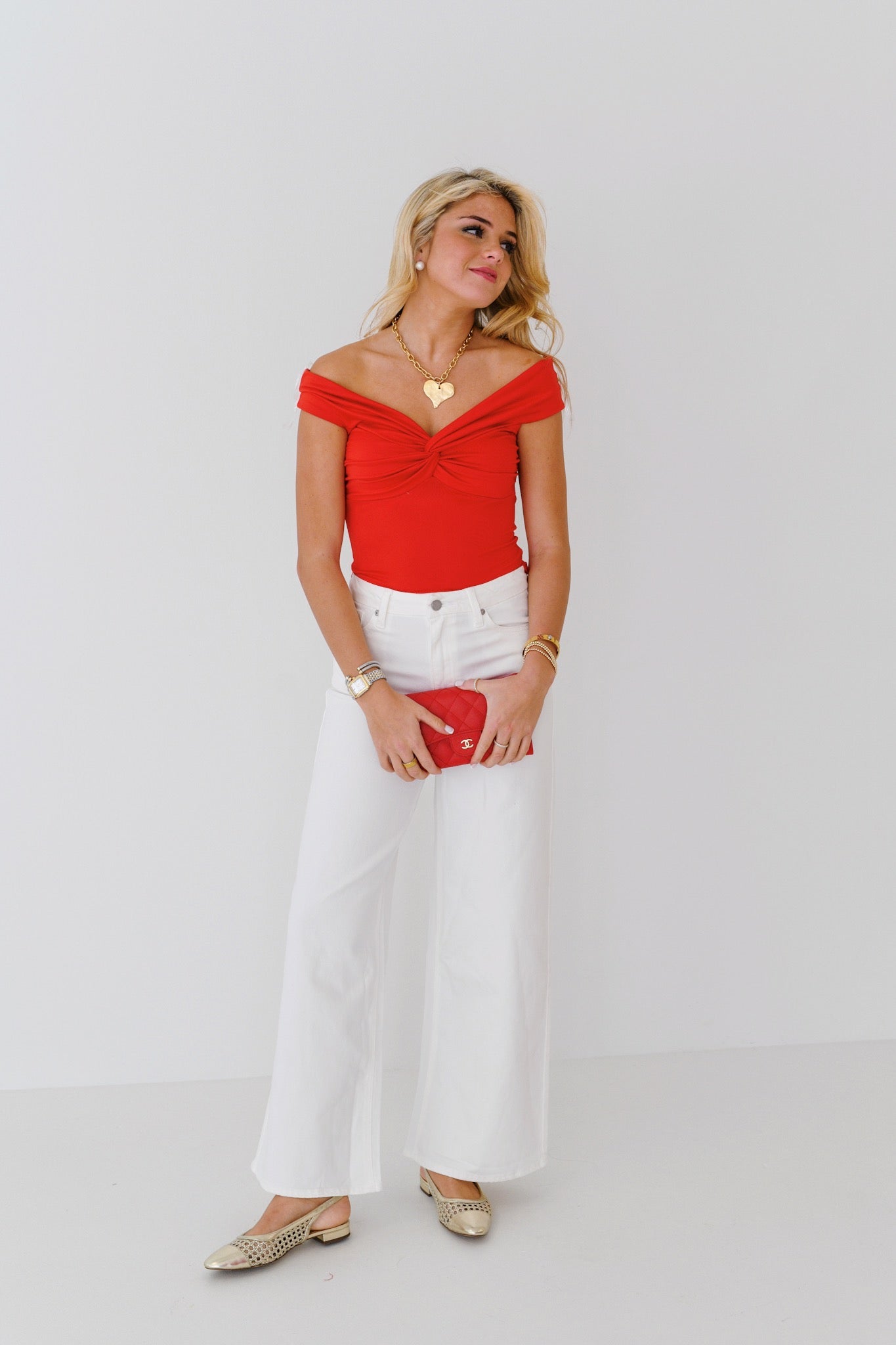 Sarah Wide Leg Jeans-White