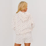 Paisley Ditsy Floral Sweat Shorts-Ivory