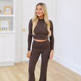 Eden Soft Knit Long Sleeve Tee-Chocolate
