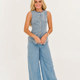 Shannon Wide Leg Jeans - Denim Blue
