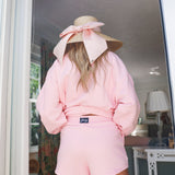 Fancy Fleece Lined Mini Shorts - Powder Pink