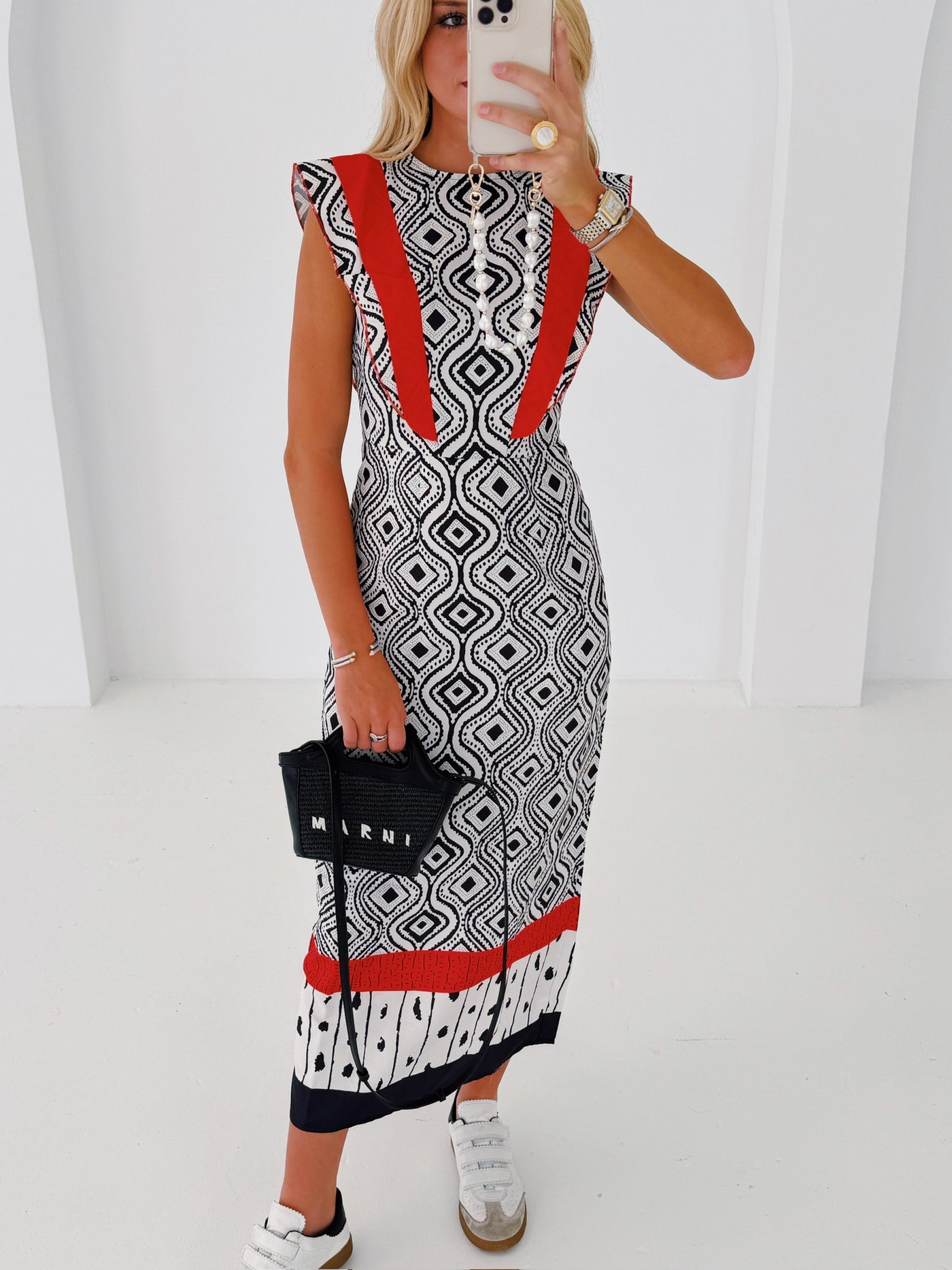 Clara Maxi Dress - Red/Black