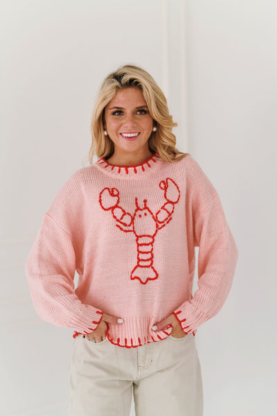 Daphne Lobster Sweater - Pink/Red