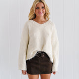 Eloise Suede Mini Skirt with Belt - Brown