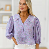 Olivia Puff Sleeve Top - Lavender