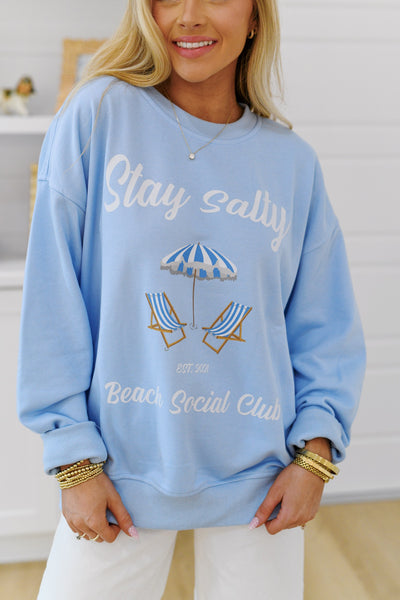 Stay Salty Sweatshirt - Baby Blue