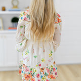 Spring Florals Border Voile Dress - Ivory Multi