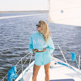 Breakers Oversized Lightweight Mockneck - Ocean Teal