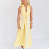 Chelly Cutout Midi Dress - Buttercream Yellow