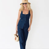 Abbi Straight Leg Pants - Denim