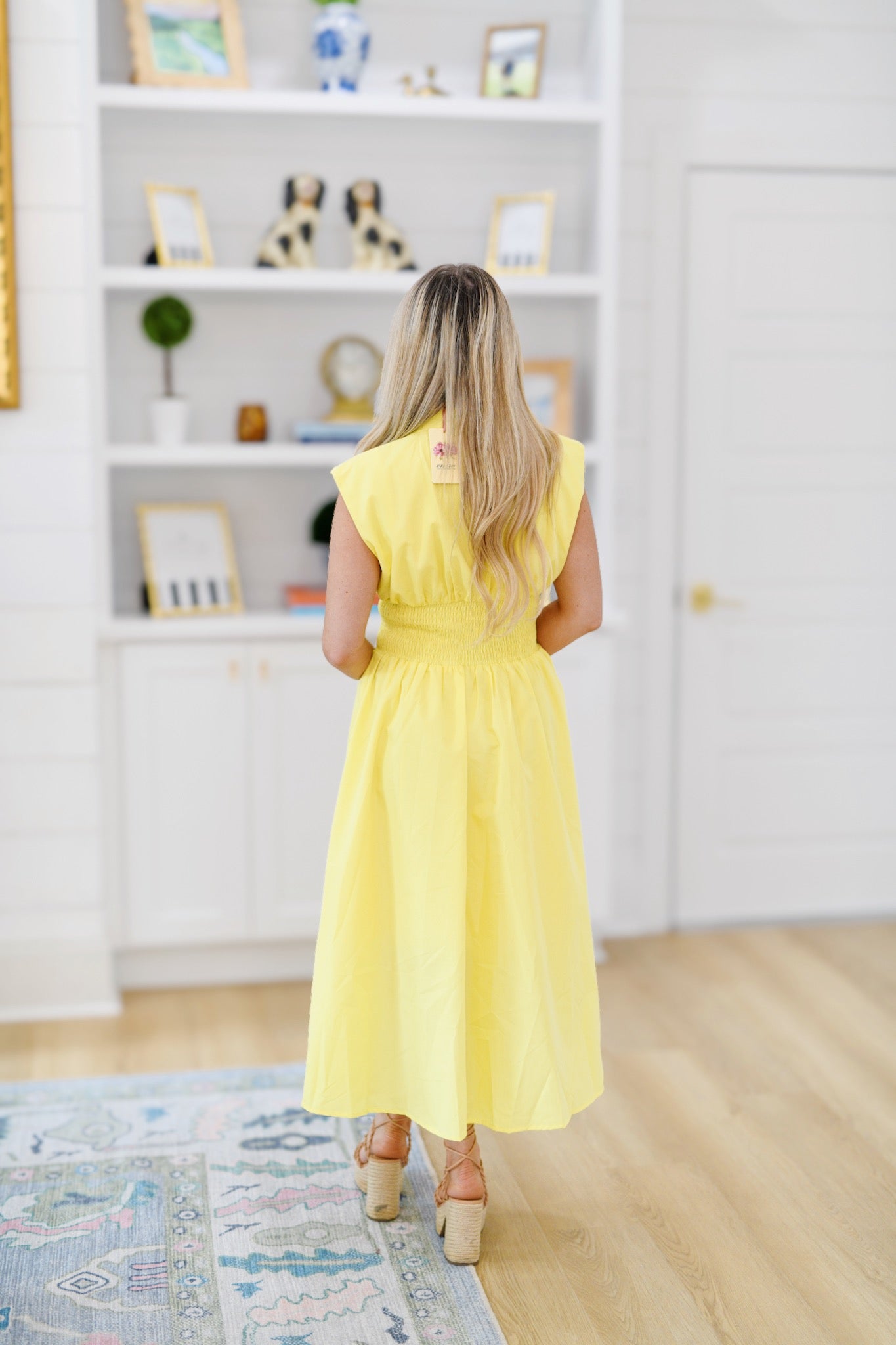 Alix Zipper Midi Dress - Lemon