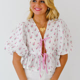 Selina Ditzy Floral Crop Top - Pink