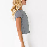 Sienna Striped Top - Black/White