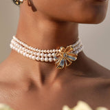 Pearl Petals Choker: Pearl with 18k Gold Plating