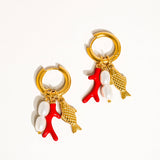 Rocaille Fish Pearl Earrings