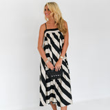 Haylie Striped Flowy Maxi Dress - Cream