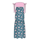 Kelly Strapless Midi Dress - Pink/Blue (PREORDER)