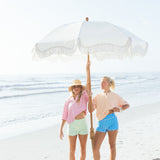 Fancy Buttoned Striped Short Sleeve Top