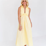 Chelly Cutout Midi Dress - Buttercream Yellow