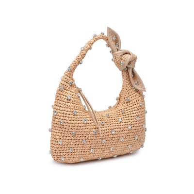 Jessa Straw Summer Beach Shoulder Bag: Natural