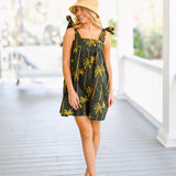 Black Sand Beach Mini Tie Dress - Black/Palm