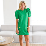 Hannah Knit Shift Dress - Kelley Green