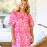 Alora Heart Print Mini Dress - Pink