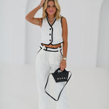 Marlo Button Top - White