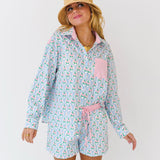 Trinity Cotton Poplin Shorts - Pink/Blue Floral