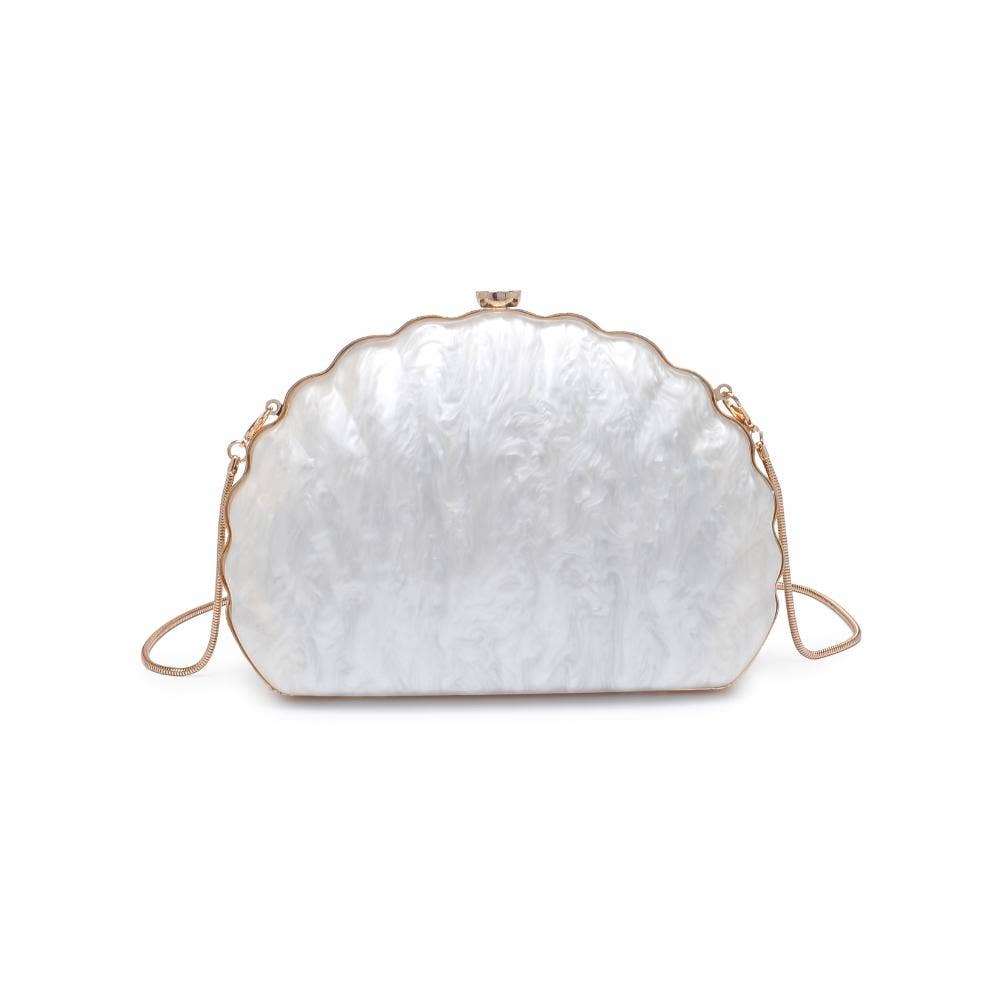 Pearla Seashell Mermaid Evening Bag: Pearl