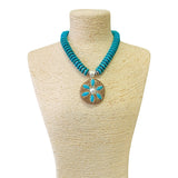 Sand Dollar Necklace - Turquoise