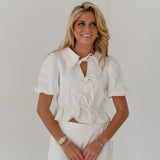 Ashton Denim Blouse-Off White