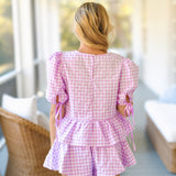 Lilie Plaid Ruffle Hem Top & Short Set - Lavender