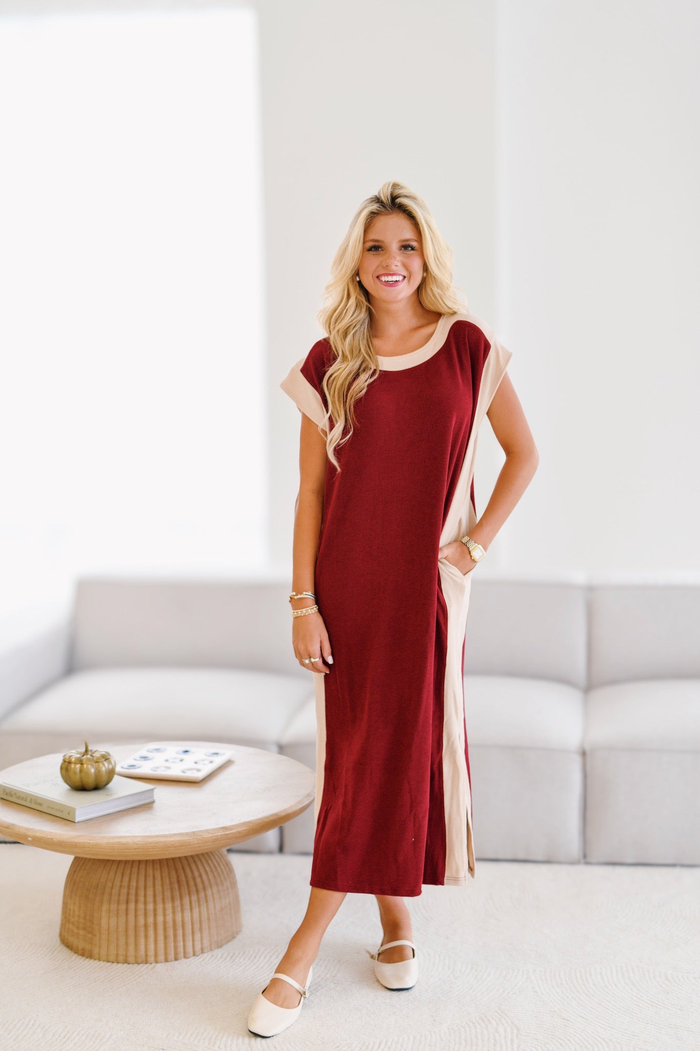 Lanie Midi Dress - Merlot