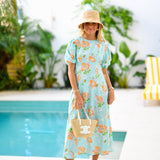 Novalee Floral Print Puff Sleeve Dress - Mint