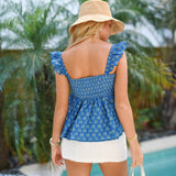 Natalie Smocked Top - Blue