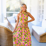 Haven Floral Ruffle Maxi Set - Pink/Yellow