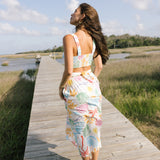 Elle Cutout Midi Dress - Ivory Multi