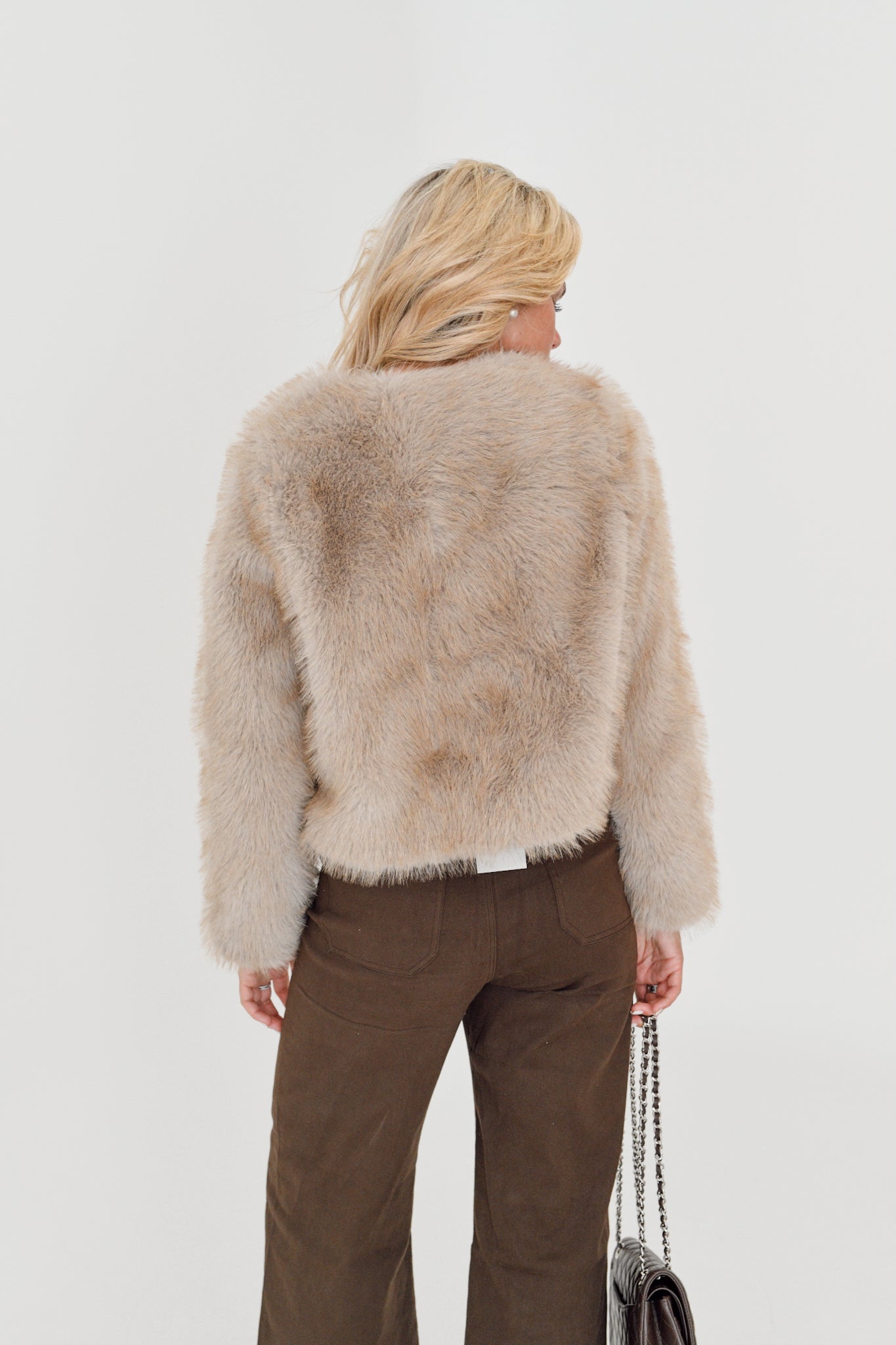 Kendra Fur Jacket-Taupe