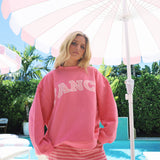 Fancy Oversized Fleece Mockneck - Paradise Pink/Hibiscus