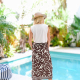 Taylor Floral Wrap Skirt-Brown