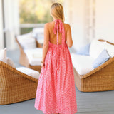 Zoei Floral Maxi Frill Dress - Pink