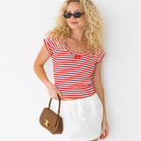 Lilly Striped Top - Red