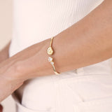 Golden Nautilus Shell Cuff Bracelet: 18k Gold Plated / One Size