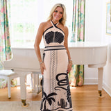 Lainey Halter Maxi Dress - Black/Ivory