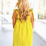 Nancy Summer Mini Tie Dress - Lime Gingham