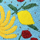 Lush Fruits Beaded Bucket Bag