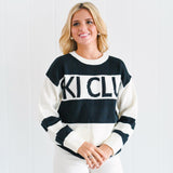 Ski Club Sweater - White-Black